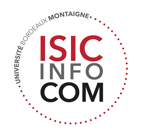 Logo de l'Institut des sciences de l'information et de la communication (ISIC), de l'Université Bordeaux Montaigne﻿. L’institut des sciences de l’information et de la communication propose aux étudiants des formations générales et professionnelles préparant aux métiers de l’information et de la communication. L’ISIC est rattaché au laboratoire de recherche MICA.